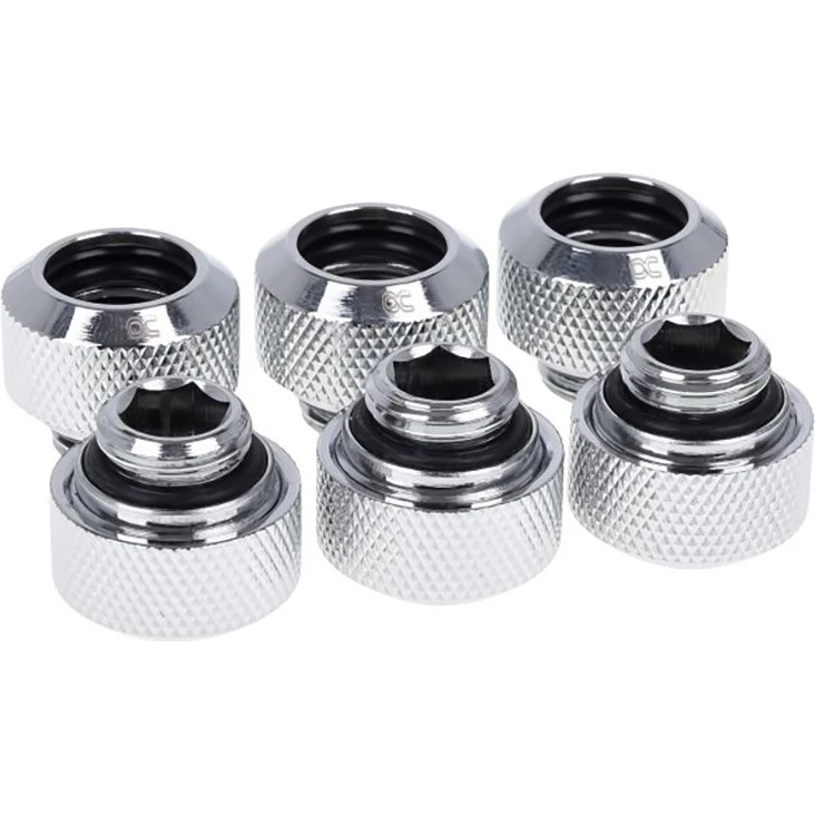 Alphacool HardTube Fitting 13mm Krom, 6 stk