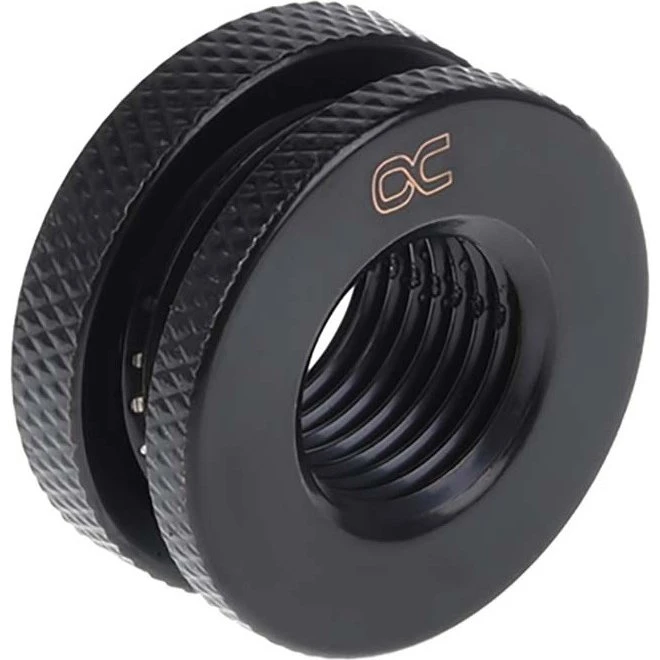 Alphacool 17424 Sort G1/4" Bulkhead Fitting, 25x25x12 mm
