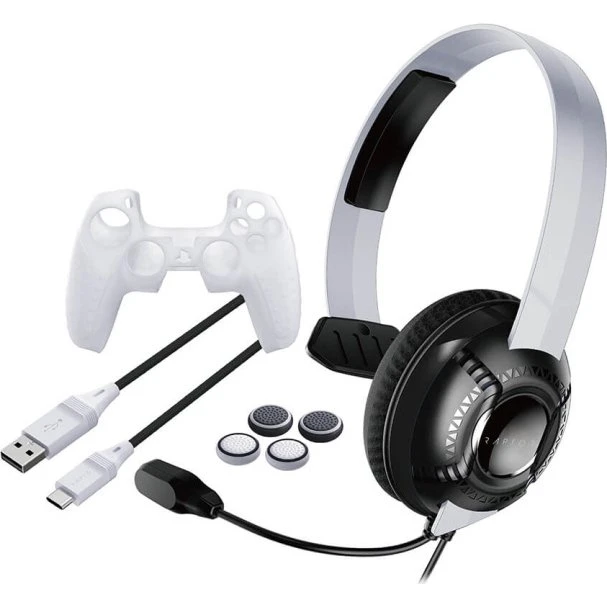 Raptor Startkit PS5 – Headset, Kabel, Skærm & Stick Caps