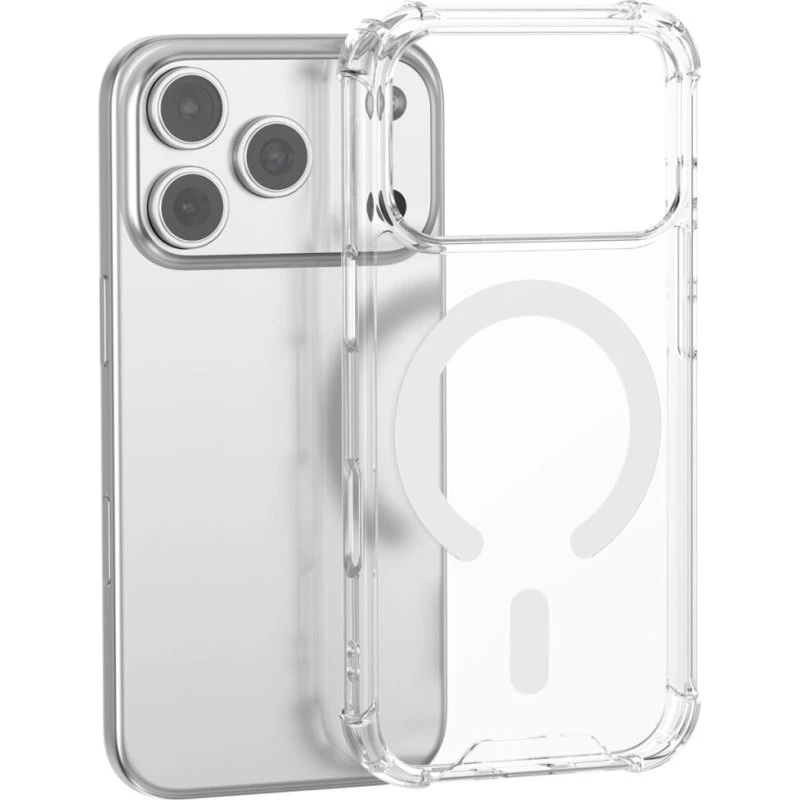 4Smarts Ibiza Hybrid Cover til iPhone 17 Pro, transparent, MagSafe-kompatibel