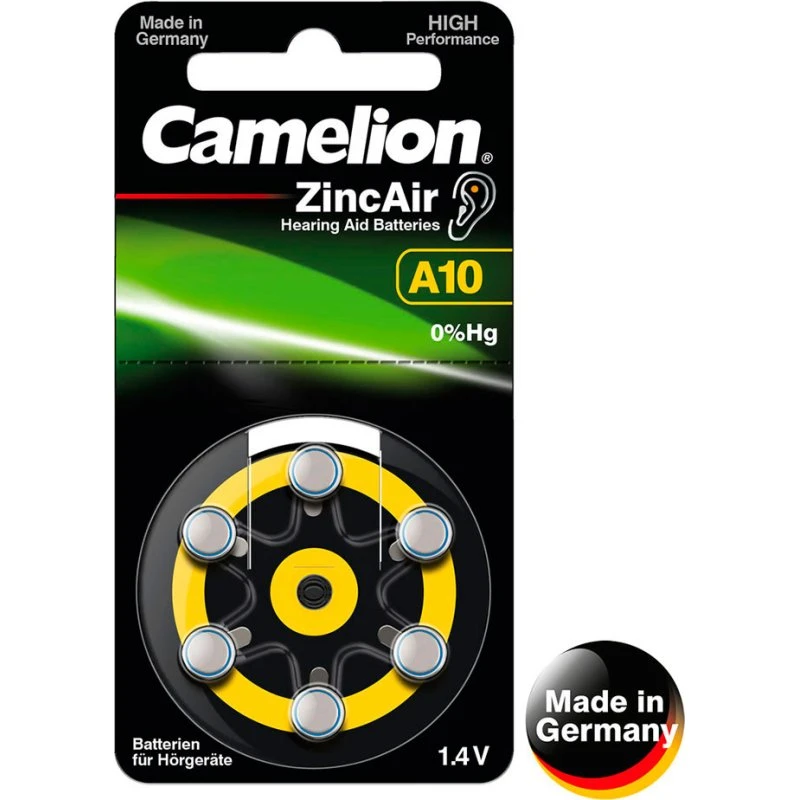Camelion A10 Zinc Air-knapcellebatteri 6 stk.
