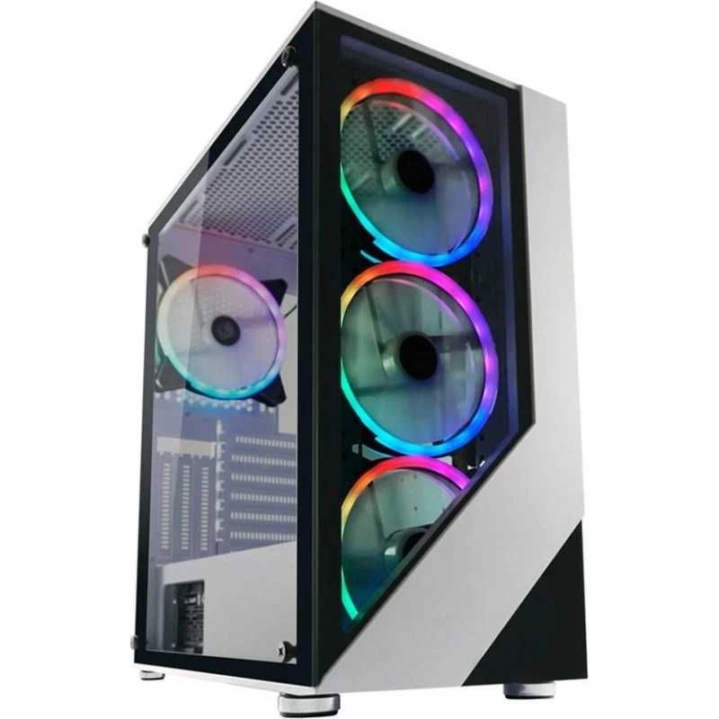 LC Power Gaming 803W Lucid_X Mid Tower, Hvid med Glasvindue