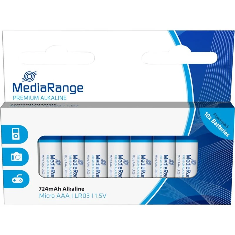MediaRange Premium AAA 10 stk 724 mAh alkalisk