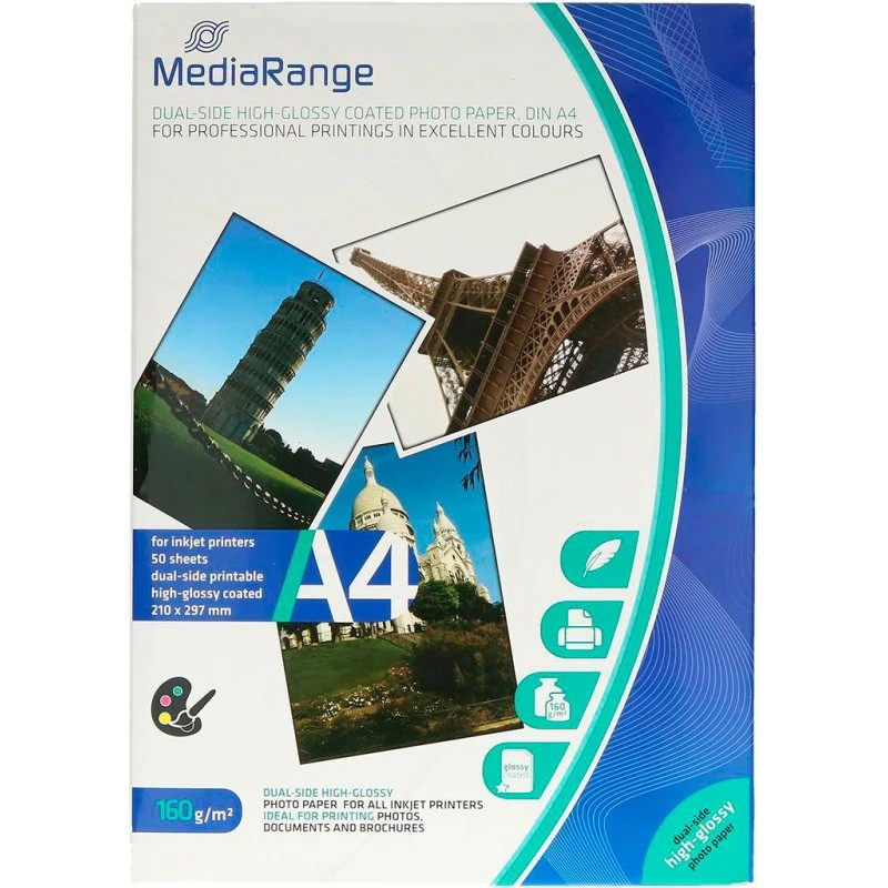 MediaRange Fotopapir A4 160 g/m² Høj-skinnende 50 ark
