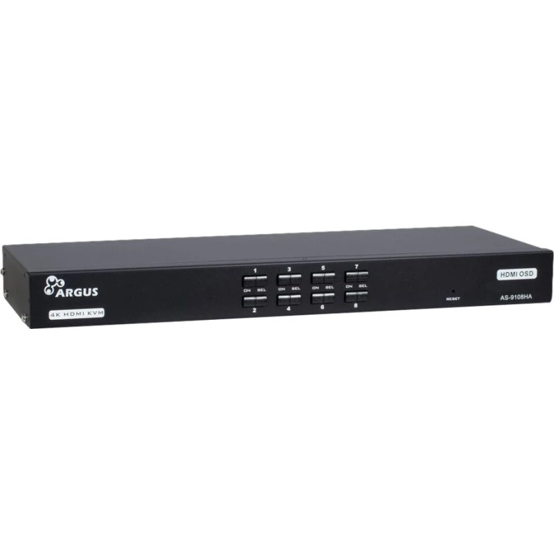 Argus AS-9108HA 8-port KVM-switch, monterbar på stativ
