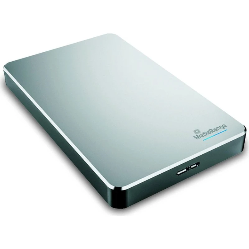 MediaRange 2TB Ekstern Harddisk, USB-A 3.0, Sølv