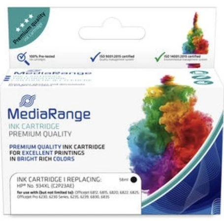 MediaRange Sort 56,6 ml Blækpatron (kompatibel HP C2P23AE)