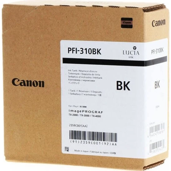 Canon PFI-310 BK Sort Blækbeholder 330 ml