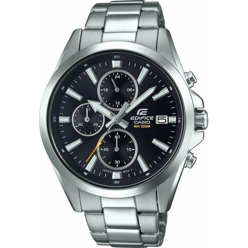 Casio Edifice Sort Sølvfarvet Armbåndsur, Rustfrit Stål
