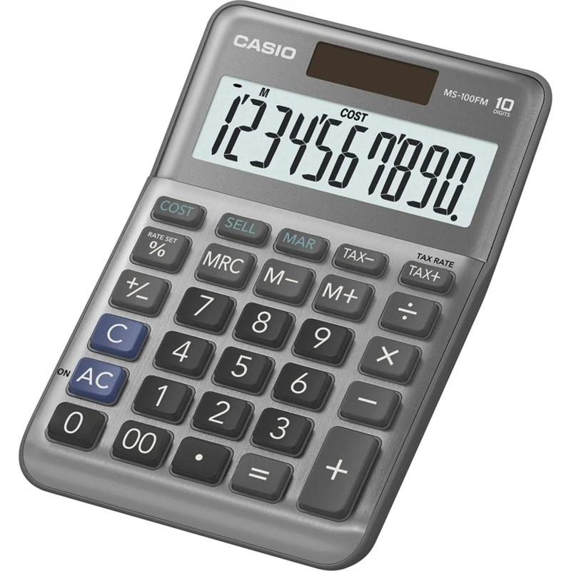Casio MS-100FM 10-cifret Regnemaskine, Sølv