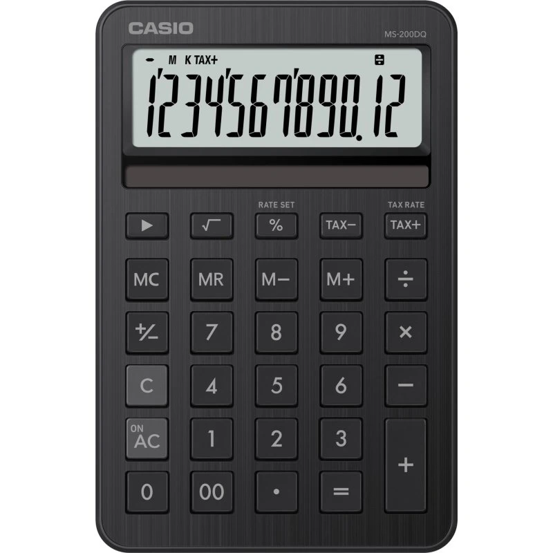 Casio MS-200DQ-BK Desktop Regnemaskine, Sort