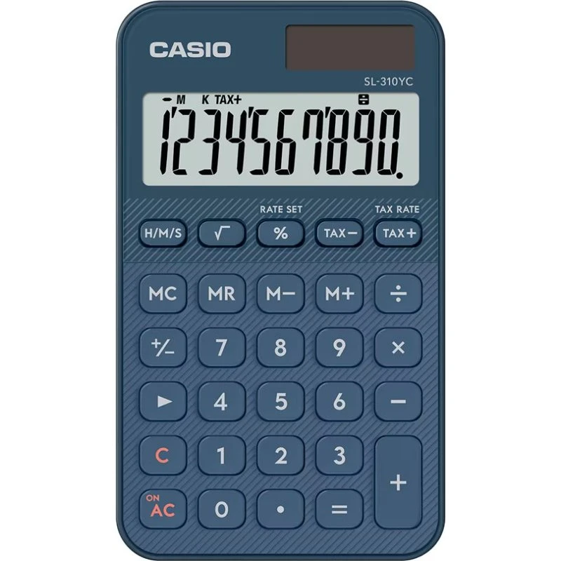 Casio SL-310YC Skrivebordsregner, 10 cifre, marineblå