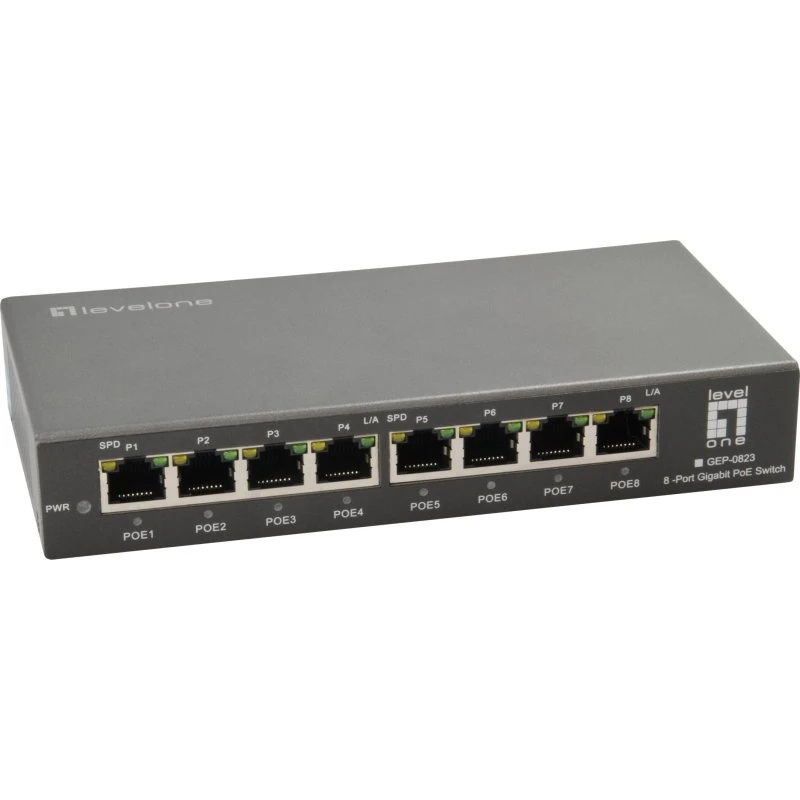 LevelOne GEP-0823 8-Port Gigabit PoE+ Switch (120W)