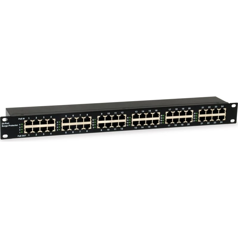 LevelOne ESP-2400 PoE-strømstødsbeskytter 24-stik Sort