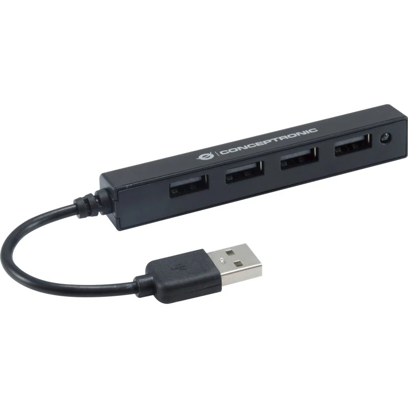 Conceptronic HUBBIES HUBBIES05B 4-port USB 2.0 USB-hub, sort
