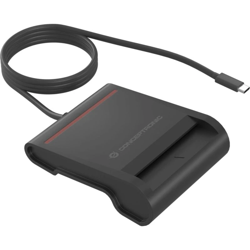 Conceptronic SCR01BC USB-C Kortlæser, Sort