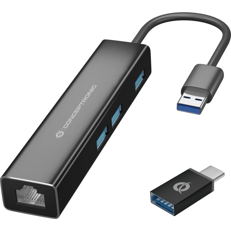 Conceptronic DONN07BA 3-port USB 3.0 Dockingstation med GbE