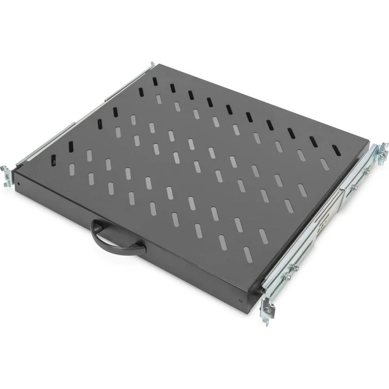 DIGITUS DN-19 TRAY-2-600-SW 1U Udtrækshylde, Sort, 25 kg