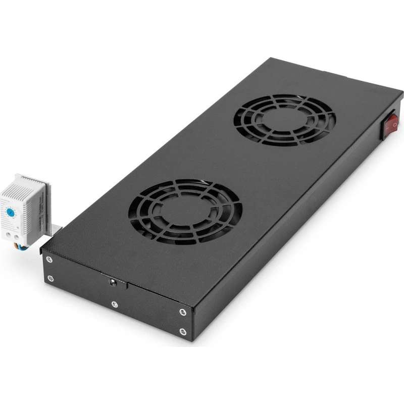 DIGITUS DN-19 FAN-2-HO-SW 2-blæserpanel, 19" rack, sort