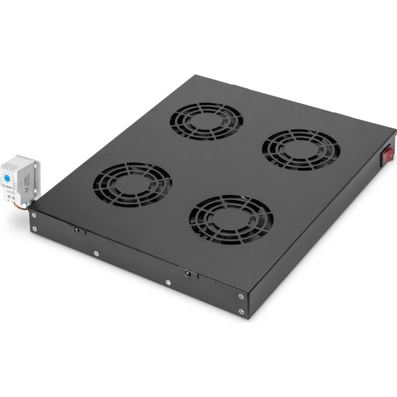 DIGITUS DN-19 FAN-4-HO-SW 4-blæser rackventilation, sort
