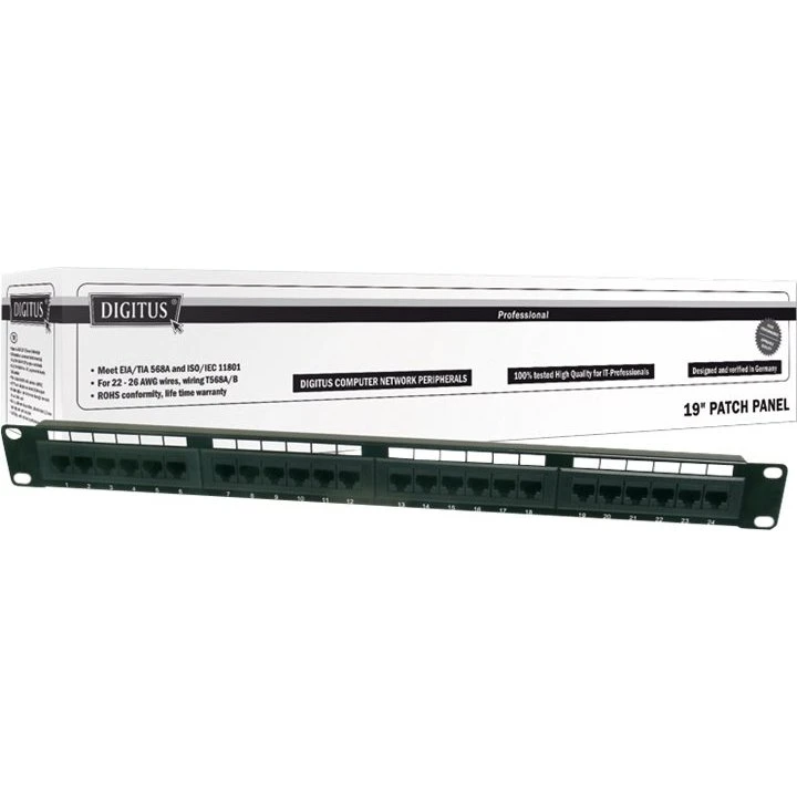 Digitus DN-91624S Patch-panel CAT6 24x RJ-45 grå 1U