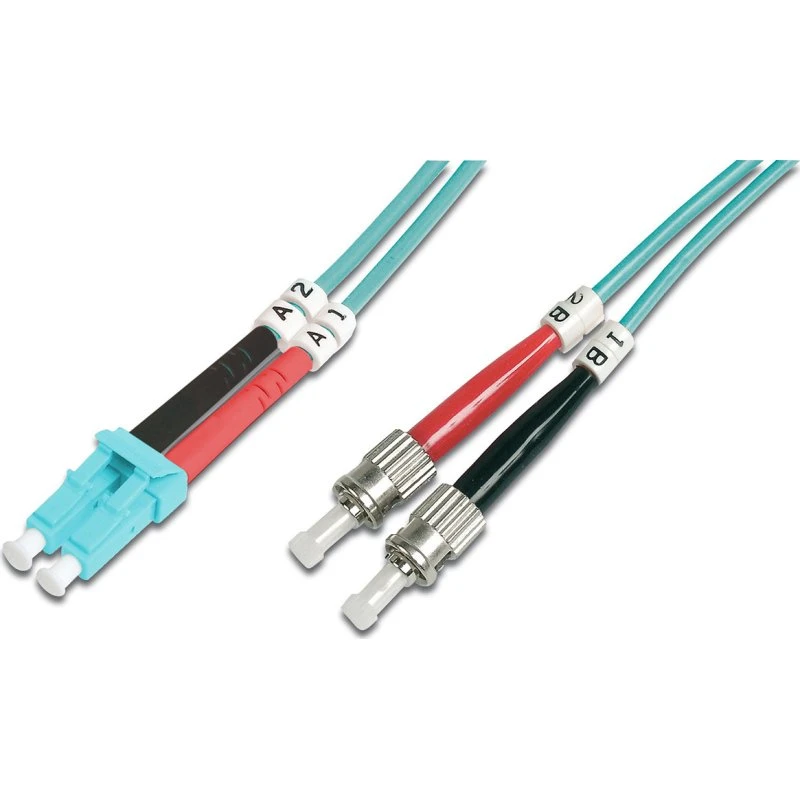 DIGITUS LC/ST OM3 Fiberoptisk Patchkabel 1m Aqua