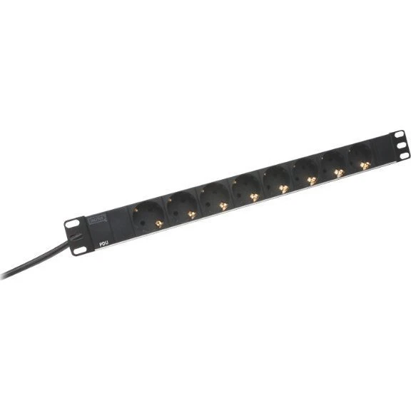DIGITUS DN-95401 8-stik 16A Rack Stikdåse 2m Sort