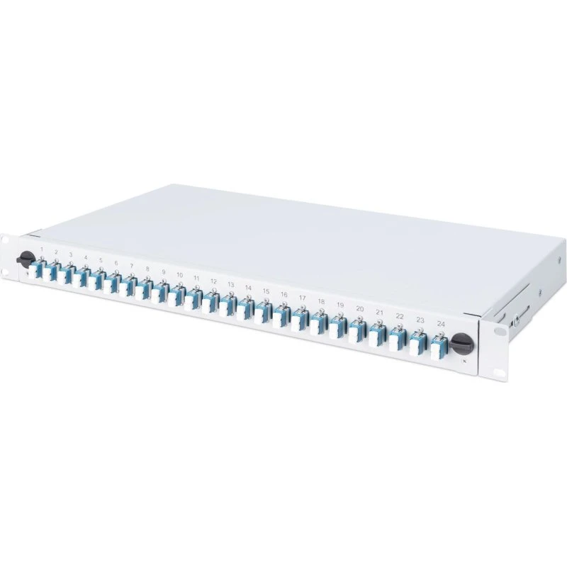 DIGITUS 24x LC Fiberoptisk Patchpanel 1U, OS2, med Splicekassette