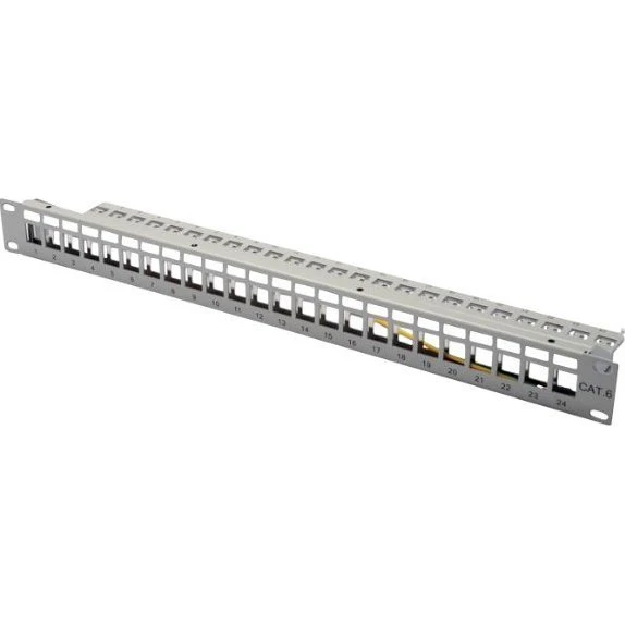 DIGITUS DN-91410 1U Patch-panel, 24 x RJ-45, Grå (RAL 7035)