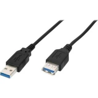 DIGITUS USB 3.0 Forlængerkabel 1.8m Sort