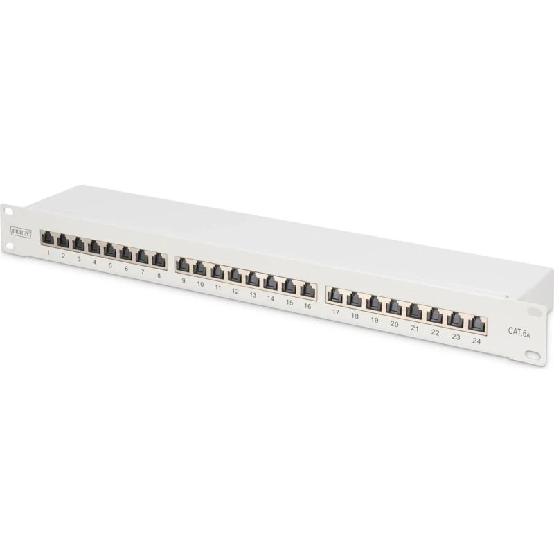 Digitus CAT 6A 24-porte skærmet patchpanel 1U lysegrå