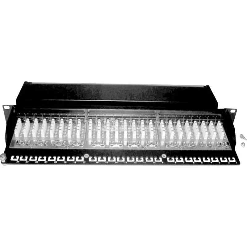 DIGITUS DN-91612SD-EA, 12-port CAT 6a Patch-panel, sort, 1U
