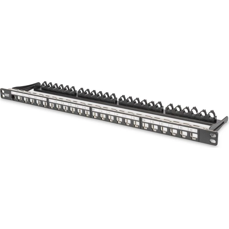 DIGITUS DN-91422 24-port Cat6a STP Patchpanel, 0,5U, sort