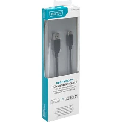 DIGITUS USB-C til Type-A kabel 1m, sort