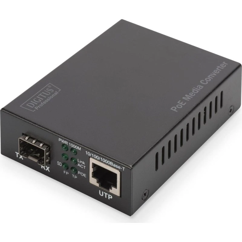 DIGITUS Gigabit PoE Media Converter, RJ45/SFP, op til 80 km