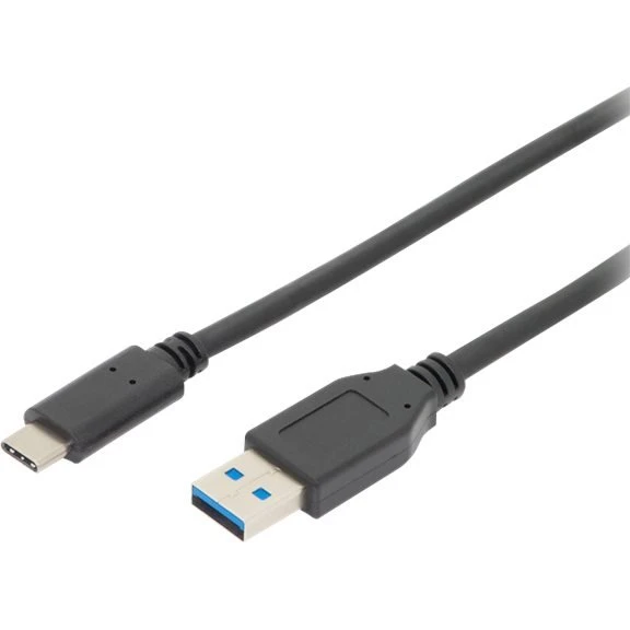 ASSMANN USB-C til USB-A kabel 1m, sort