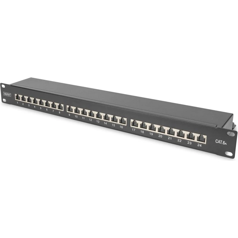 DIGITUS DN-91624S-EA-B CAT6a 24-port STP Patchpanel 1U 19" Sort