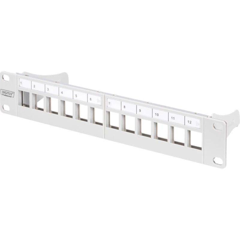 DIGITUS DN-91419 12-Port Patch-panel, grå, 1U