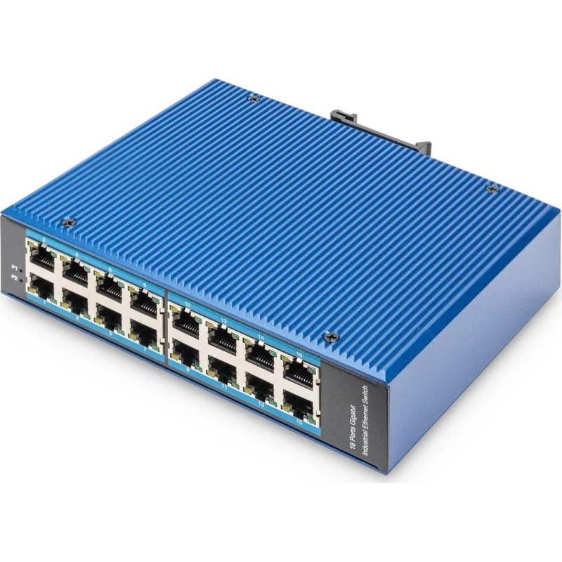DIGITUS 16-porte Gigabit Netværksswitch, industriel, unmanaged