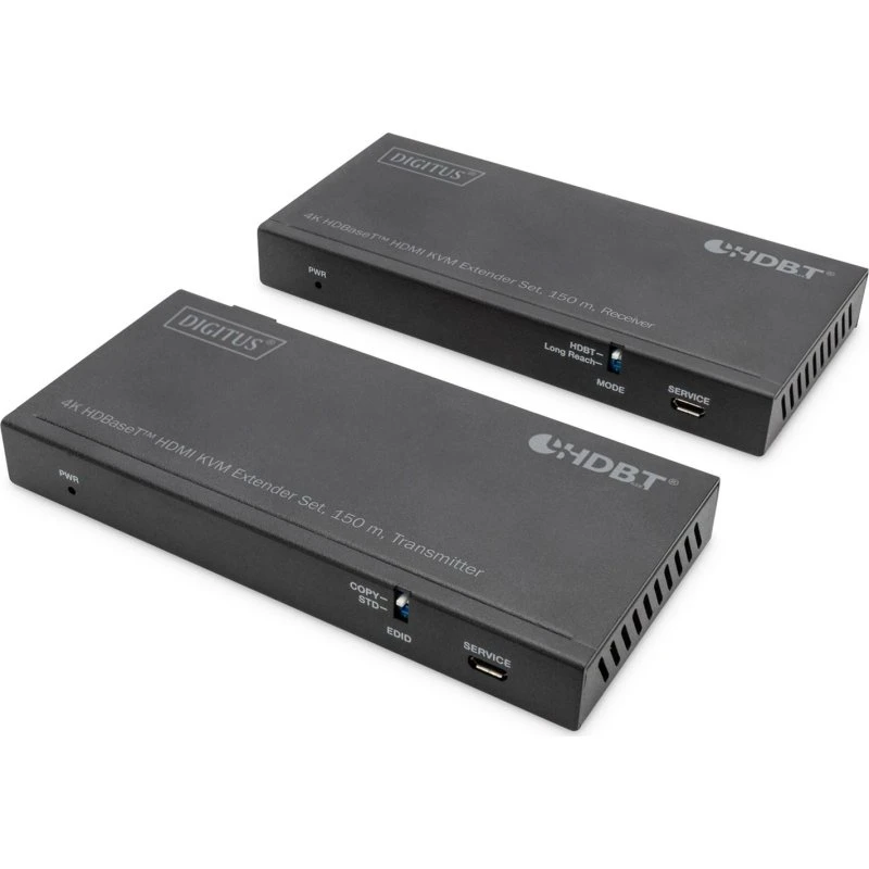 DIGITUS DS-55526 4K HDBaseT 2.0 KVM Extender Set, 150 m