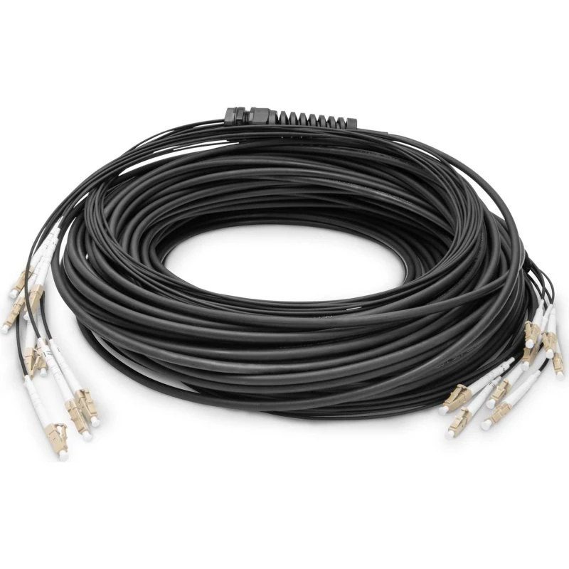 DIGITUS OM4 8-fibre LC/UPC breakoutkabel, 75 m, sort