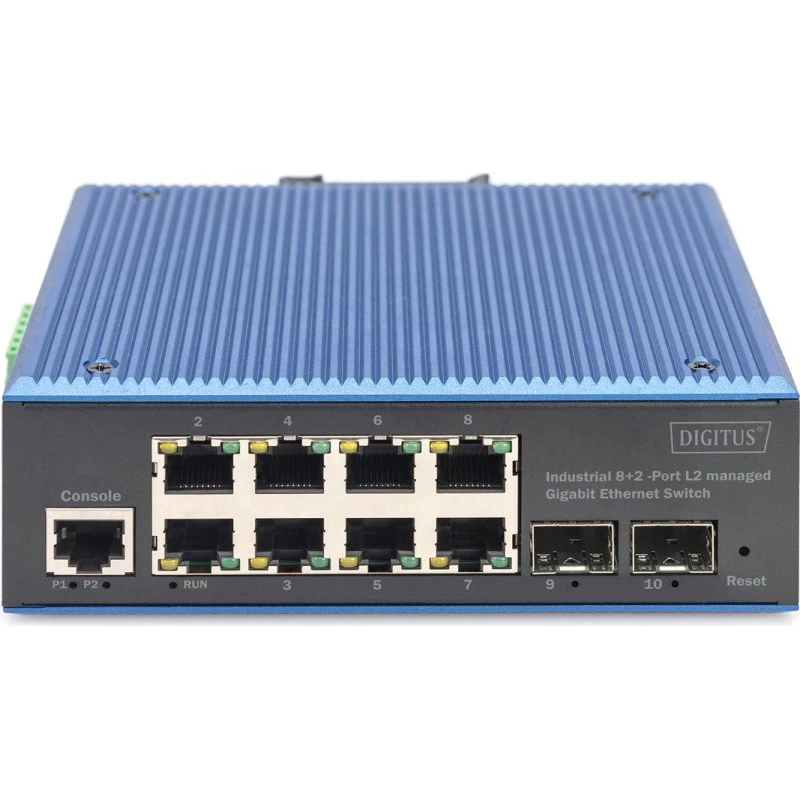 DIGITUS 8-porte Gigabit Ethernet Switch, industriel, administreret