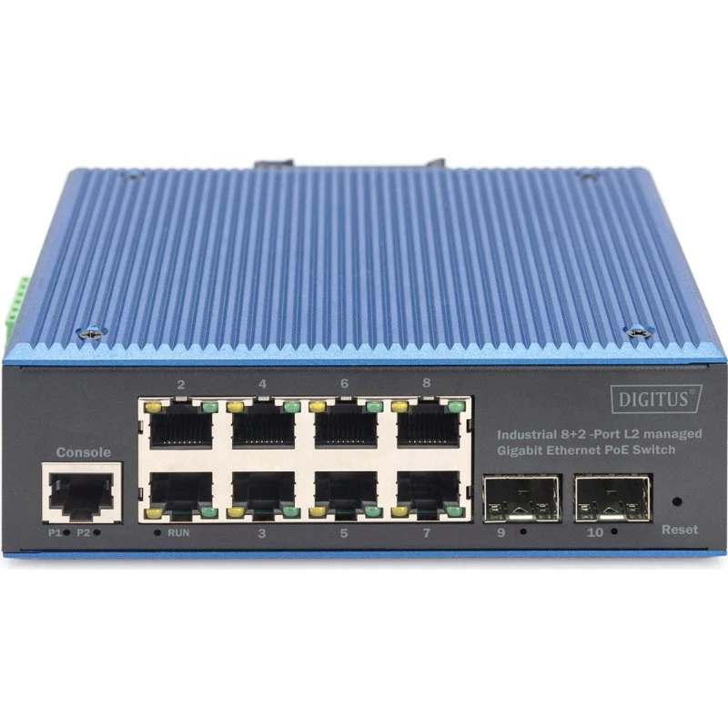 DIGITUS DN-651157 8-Port Gigabit PoE Switch, Industriel, L2, Managed