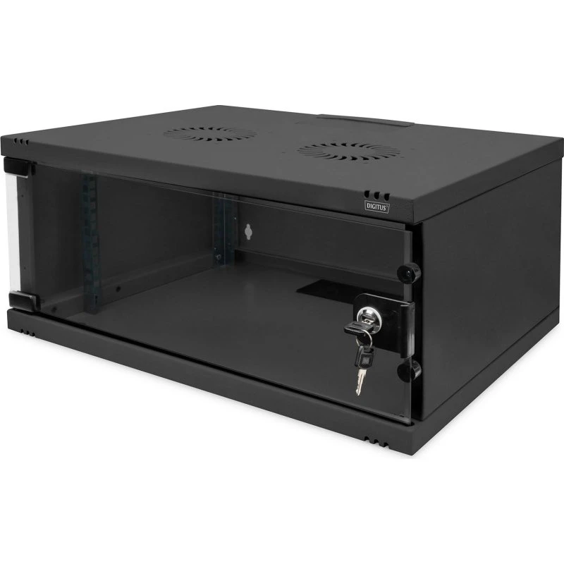 Digitus DN-38011 4U Vægmonteret Netværksskab, Sort, 19"