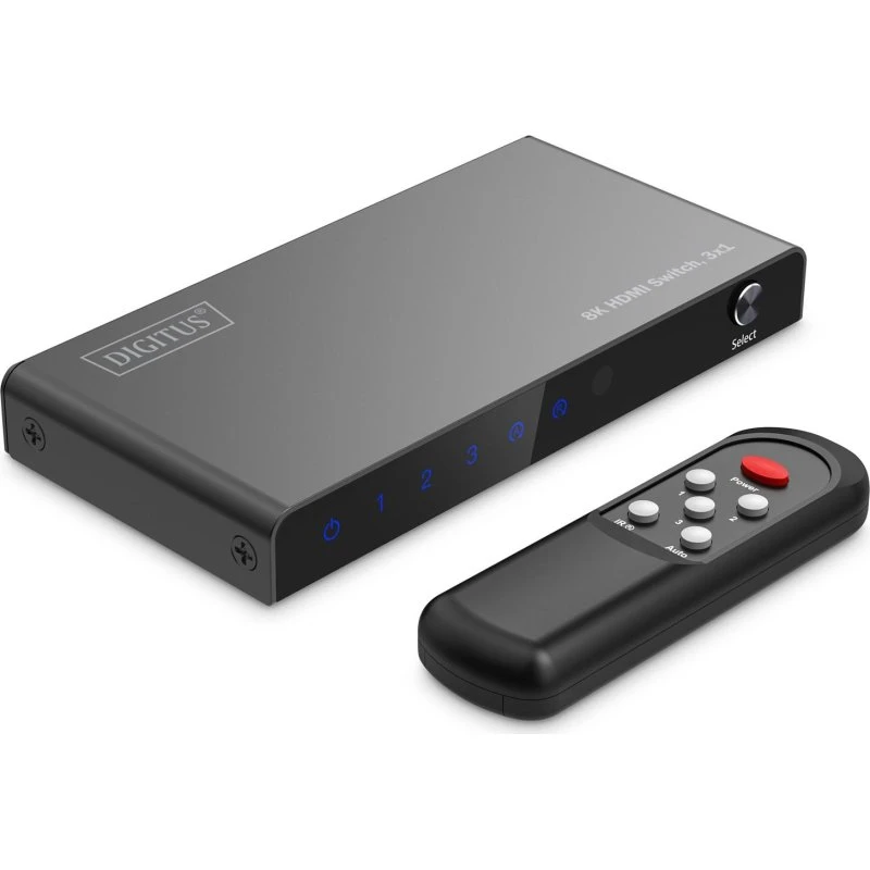 DIGITUS HDMI Switch 8K 3x1 med fjernbetjening