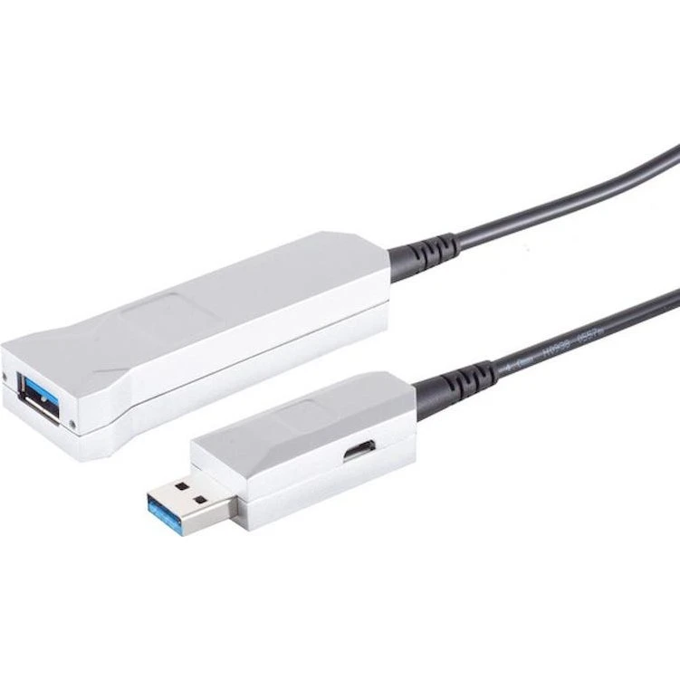 S-impuls Optisk USB 3.0 10m 5Gbps Forlængerkabel med Ekstern Strømforsyning