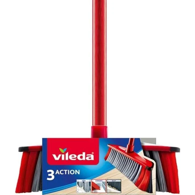 Vileda 3 Action Broomhead Rød, 3-i-1