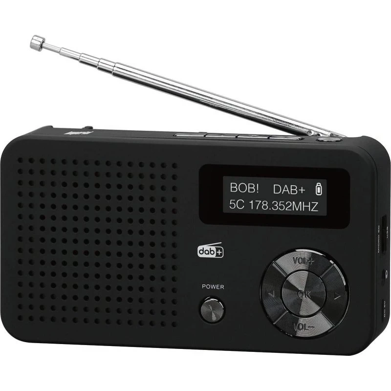 Nedis Dabman 13 Bærbar DAB+/FM-radio med USB og Micro-SD, sort