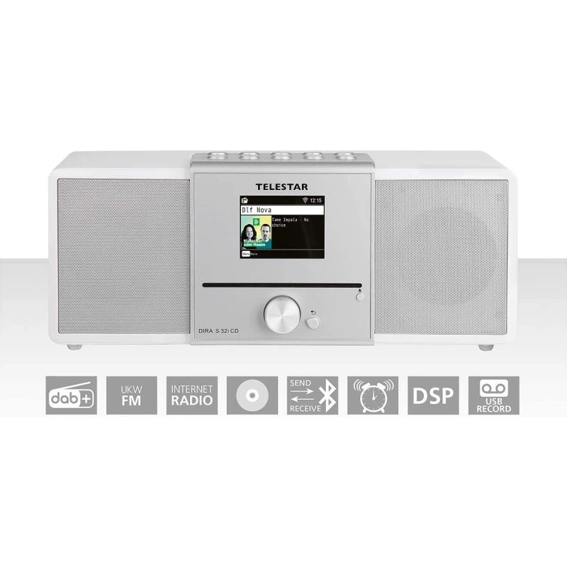 Telestar Dira S32i CD Multifunktionel Hvid Stereoradio med DAB+ og Bluetooth