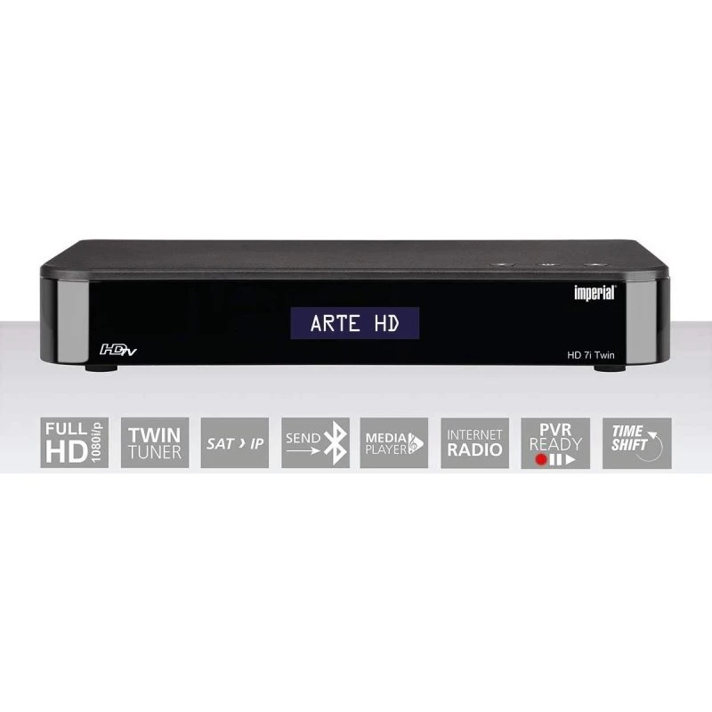 Nedis HD 7i Twin HDTV Satellitmodtager med Dobbelt Tuner, Sort